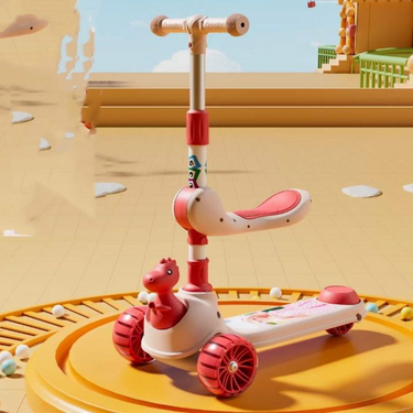 2 in 1 Unicorn Manual Scooty and Cycle with Light